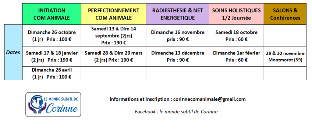 calendrier stages